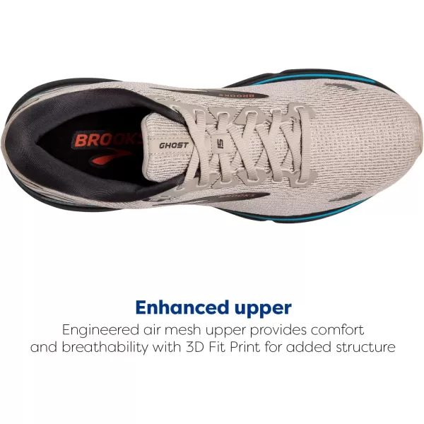 Brooks Mens Ghost 15 Neutral Running ShoeWhite SandRed OrangeBlue