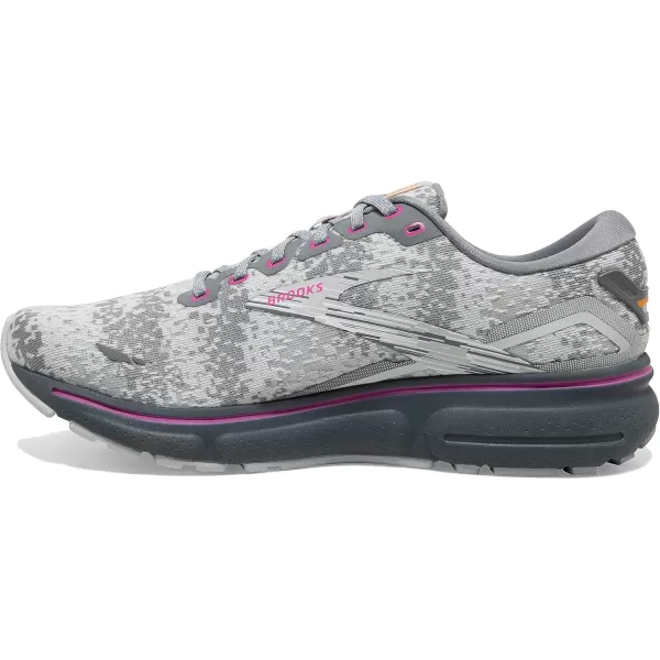 Brooks Mens Ghost 15 Neutral Running ShoeWhiteOysterOriole