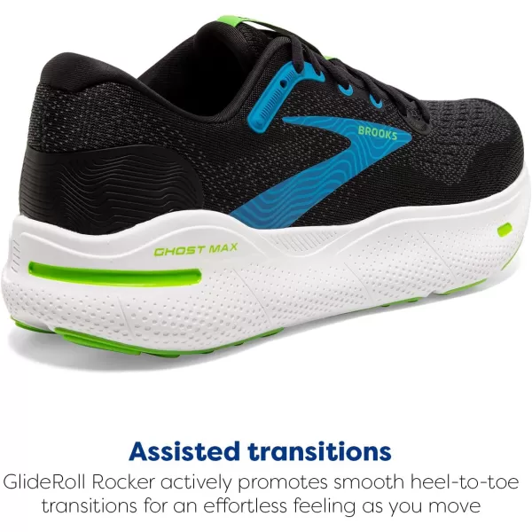Brooks Mens Ghost Max Cushion Neutral Running ampamp Walking ShoeBlackAtomic BlueJasmine