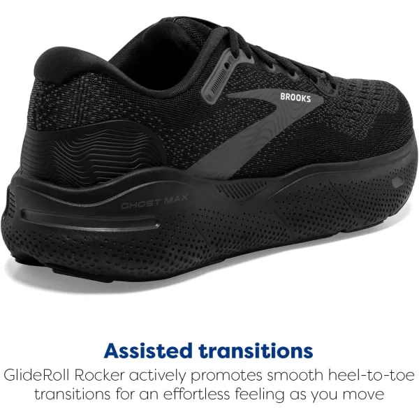 Brooks Mens Ghost Max Cushion Neutral Running ampamp Walking ShoeBlackBlackEbony