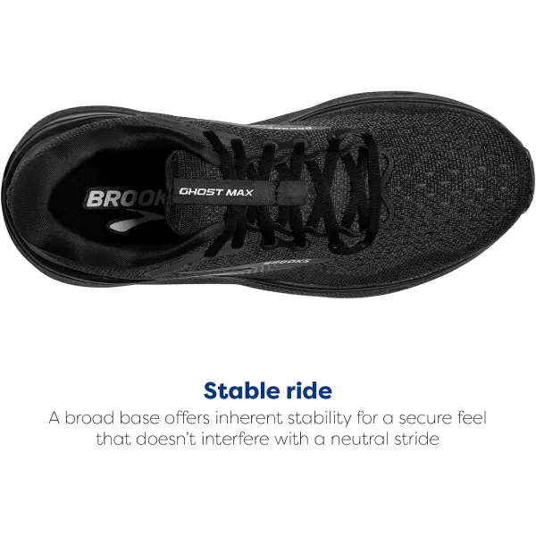 Brooks Mens Ghost Max Cushion Neutral Running ampamp Walking ShoeBlackBlackEbony