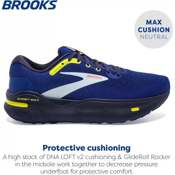 Brooks Mens Ghost Max Cushion Neutral Running ampamp Walking ShoeSurf the WebPeacoatSulphur