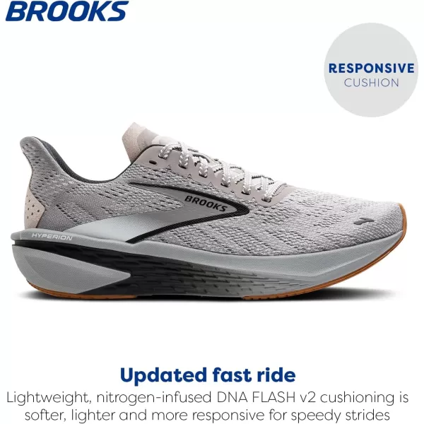 Brooks Mens Hyperion 2 Neutral Running ShoeAlloyBright WhiteBlack