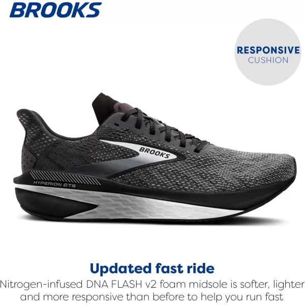 Brooks Mens Hyperion GTS 2 Supportive Running ShoeBlackEbonyPrimer Gray