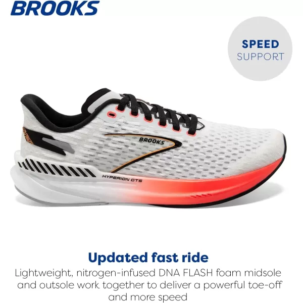 Brooks Mens Hyperion GTS Supportive Running ShoeBlueFiery CoralOrange