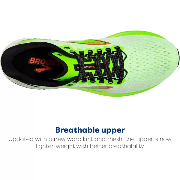 Brooks Mens Hyperion GTS Supportive Running ShoeGreen GeckoRed OrangeWhite