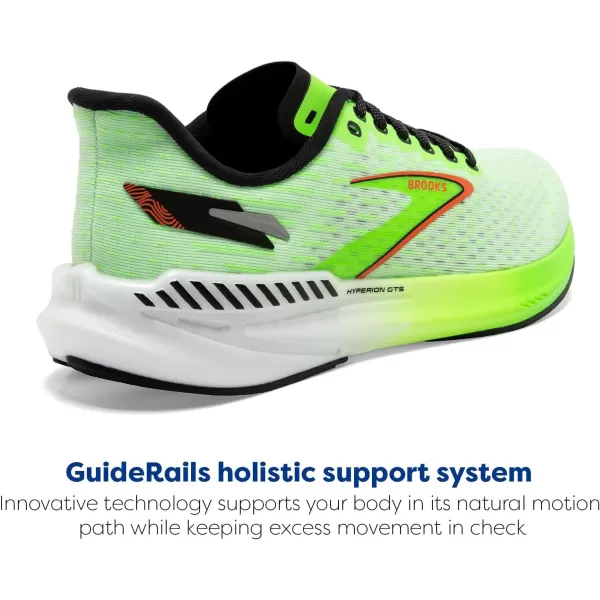Brooks Mens Hyperion GTS Supportive Running ShoeGreen GeckoRed OrangeWhite