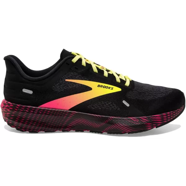 Brooks Mens Launch 9 Neutral Running ShoeBlackPinkYellow