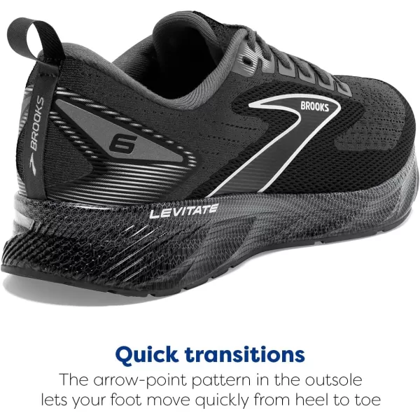 Brooks Mens Levitate 6 Neutral Running ShoeBlackened PearlEbonyWhite