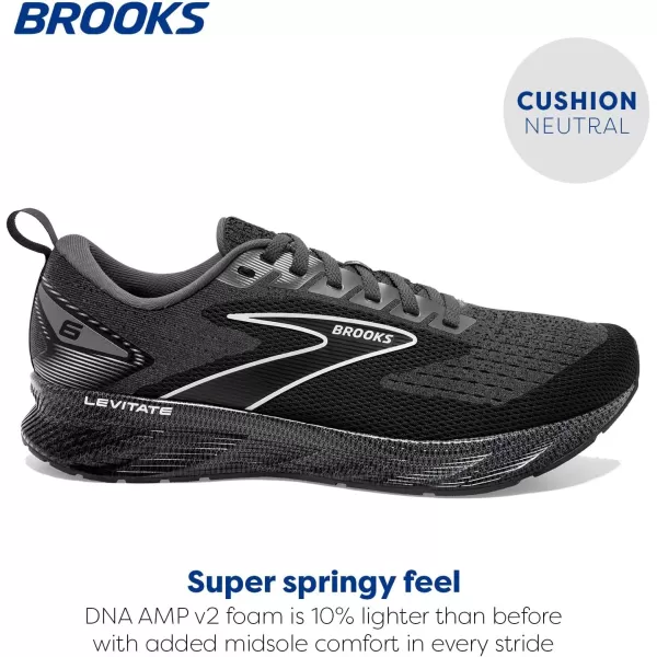 Brooks Mens Levitate 6 Neutral Running ShoeBlackened PearlEbonyWhite
