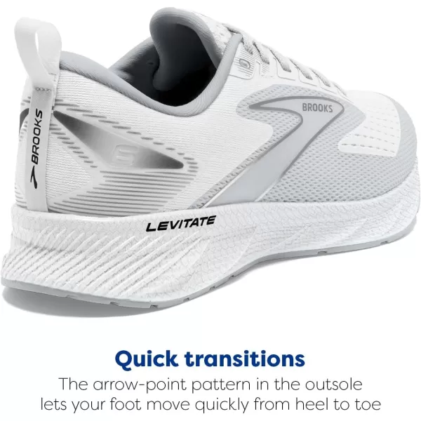 Brooks Mens Levitate 6 Neutral Running ShoeBright WhiteOyster Mushroom