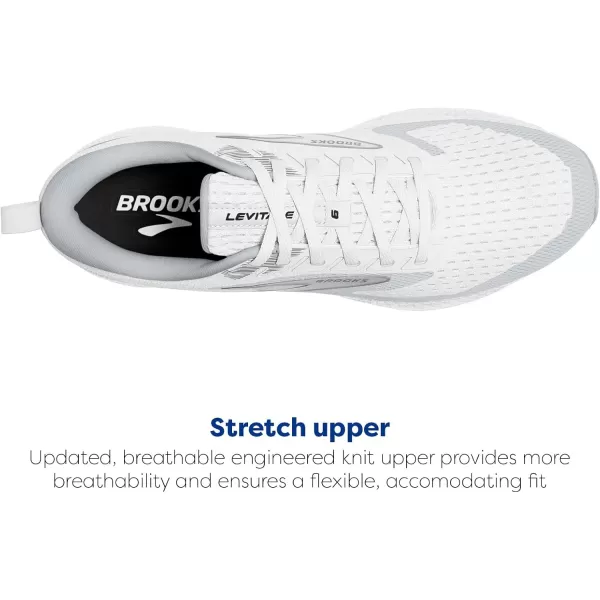 Brooks Mens Levitate 6 Neutral Running ShoeBright WhiteOyster Mushroom