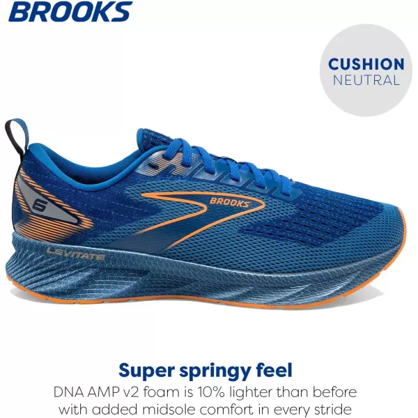 Brooks Mens Levitate 6 Neutral Running ShoeClassic BlueOrange