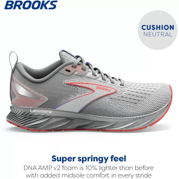 Brooks Mens Levitate 6 Neutral Running ShoeDawn BlueCayennePurple