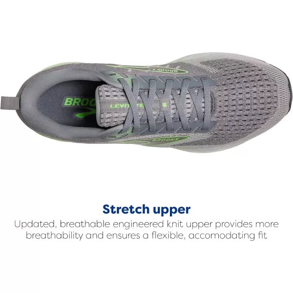 Brooks Mens Levitate 6 Neutral Running ShoePrimer GreyNeon Green