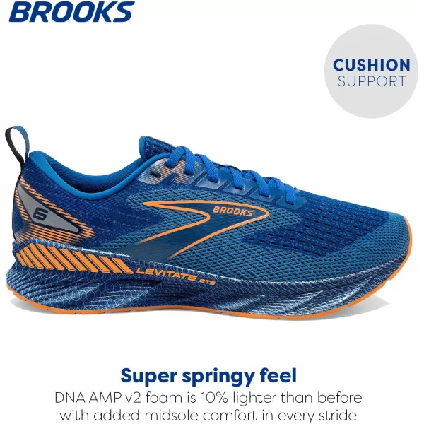 Brooks Mens Levitate GTS 6 Supportive Running ShoeClassic BlueOrange