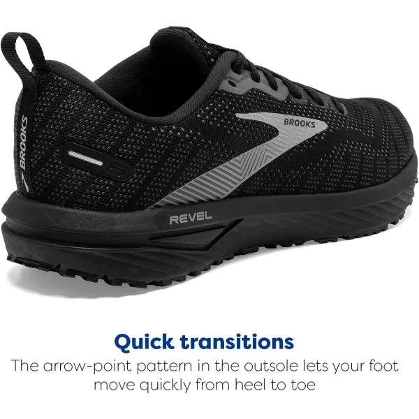 Brooks Mens Revel 6 Neutral Running ShoeBlackBlackened PearlGrey