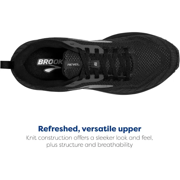 Brooks Mens Revel 6 Neutral Running ShoeBlackBlackened PearlGrey