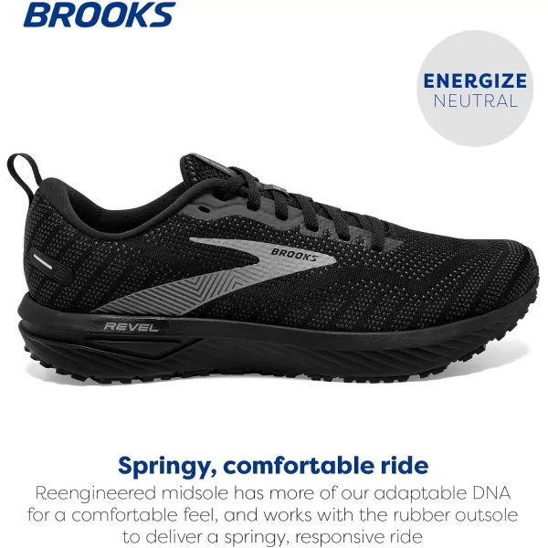 Brooks Mens Revel 6 Neutral Running ShoeBlackBlackened PearlGrey