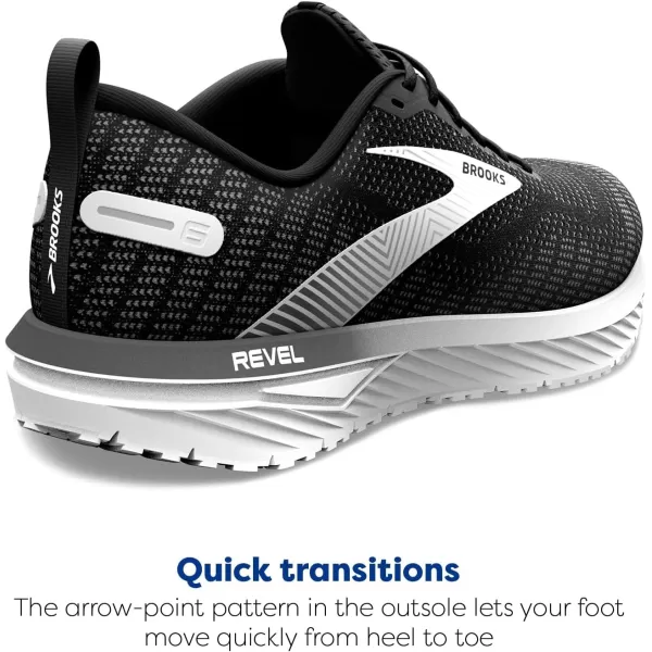 Brooks Mens Revel 6 Neutral Running ShoeBlackBlackened PearlWhite
