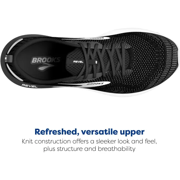 Brooks Mens Revel 6 Neutral Running ShoeBlackBlackened PearlWhite