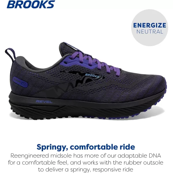 Brooks Mens Revel 6 Neutral Running ShoeBlackEbonyLiberty