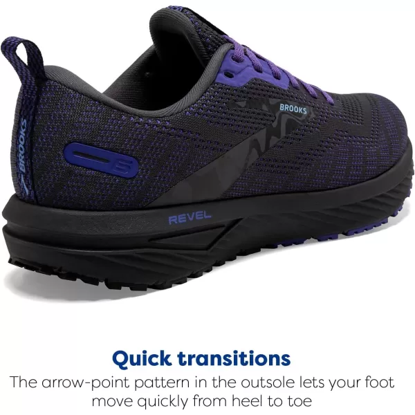 Brooks Mens Revel 6 Neutral Running ShoeBlackEbonyLiberty