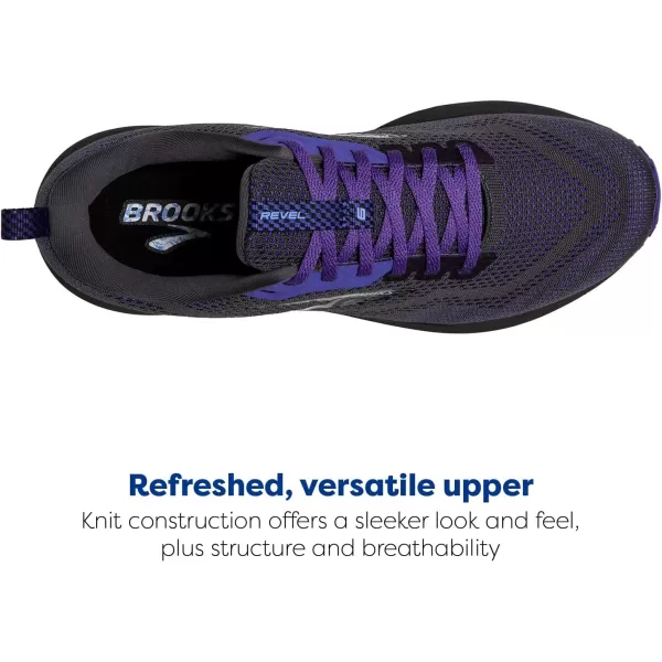 Brooks Mens Revel 6 Neutral Running ShoeBlackEbonyLiberty