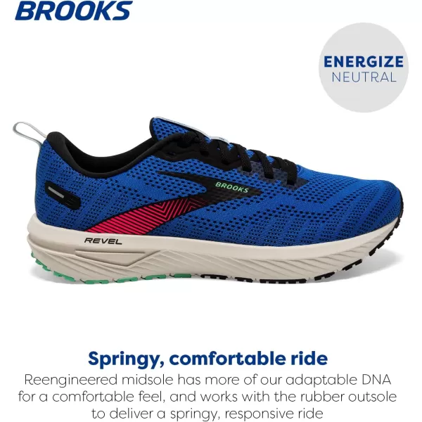 Brooks Mens Revel 6 Neutral Running ShoeVictoria BlueBlackSpring Bud