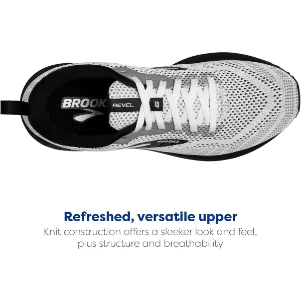 Brooks Mens Revel 6 Neutral Running ShoeWhiteBlack