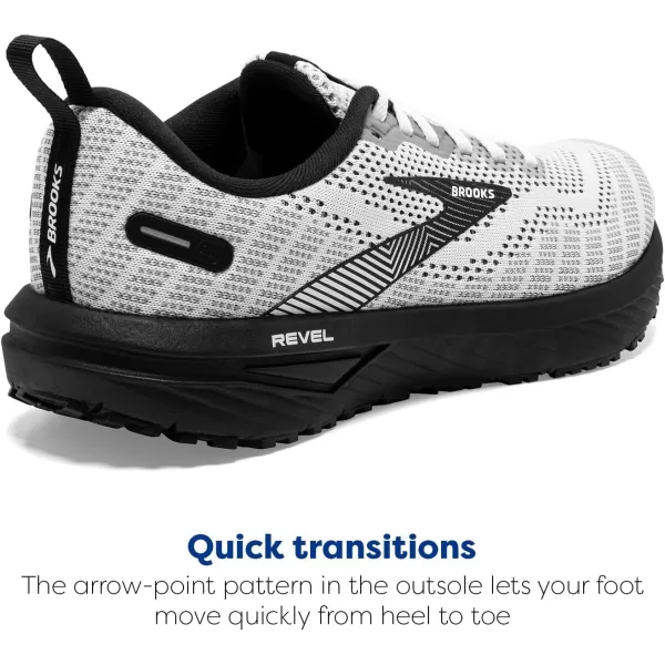 Brooks Mens Revel 6 Neutral Running ShoeWhiteBlack