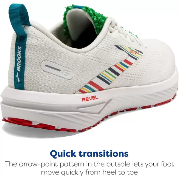 Brooks Mens Revel 6 Neutral Running ShoeWhiteGreenRed