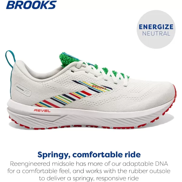Brooks Mens Revel 6 Neutral Running ShoeWhiteGreenRed