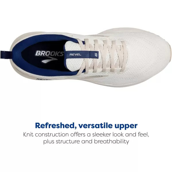 Brooks Mens Revel 6 Neutral Running ShoeWhiteMarshmallowBlue