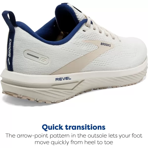 Brooks Mens Revel 6 Neutral Running ShoeWhiteMarshmallowBlue