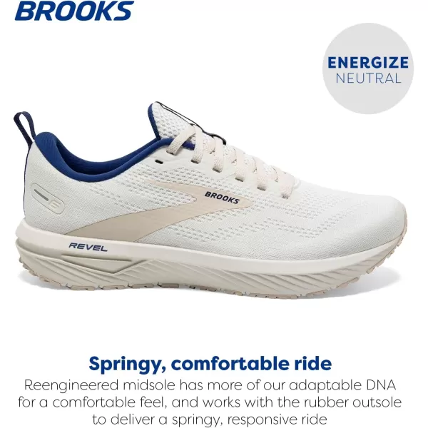 Brooks Mens Revel 6 Neutral Running ShoeWhiteMarshmallowBlue