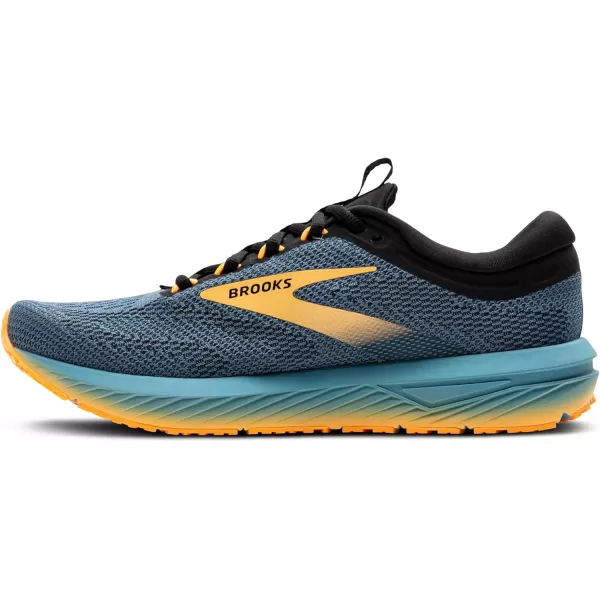 Brooks Mens Revel 7 Neutral Running ShoeStorm BlueBlackOrange Pop