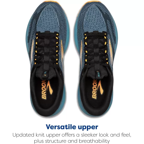 Brooks Mens Revel 7 Neutral Running ShoeStorm BlueBlackOrange Pop