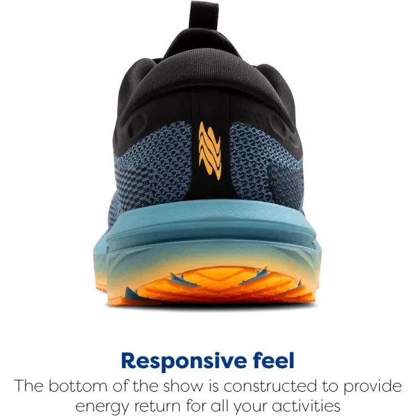 Brooks Mens Revel 7 Neutral Running ShoeStorm BlueBlackOrange Pop