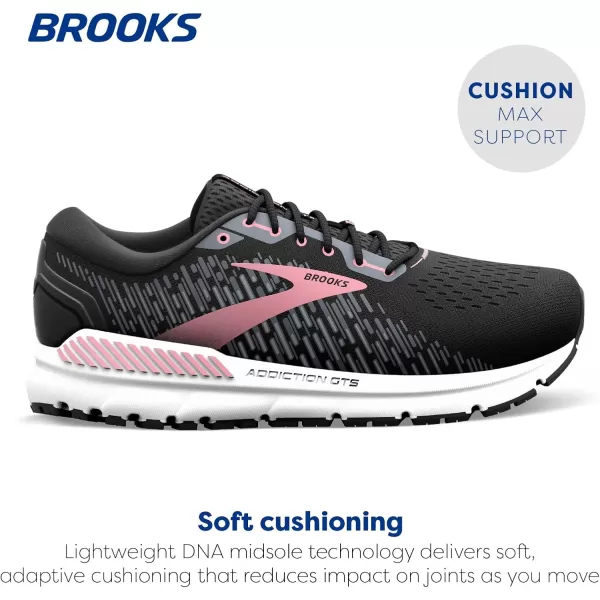 Brooks Womens Addiction GTS 15 Supportive Running ShoeBlackEbonyMauvewood