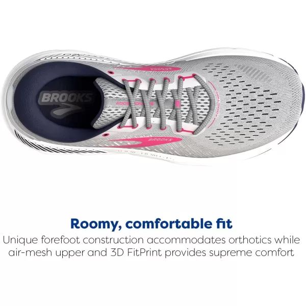 Brooks Womens Addiction GTS 15 Supportive Running ShoeOysterPeacoatLilac Rose
