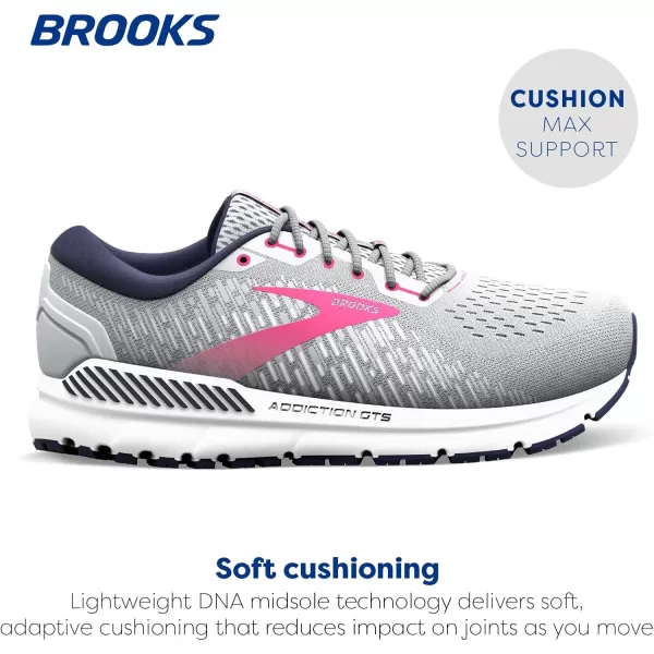 Brooks Womens Addiction GTS 15 Supportive Running ShoeOysterPeacoatLilac Rose