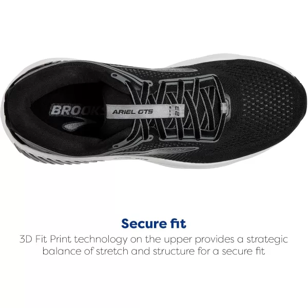 Brooks Womens Ariel GTS 23 Supportive Running ShoeBlackGreyWhite
