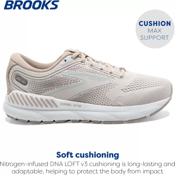 Brooks Womens Ariel GTS 23 Supportive Running ShoeChateau GreyWhite Sand