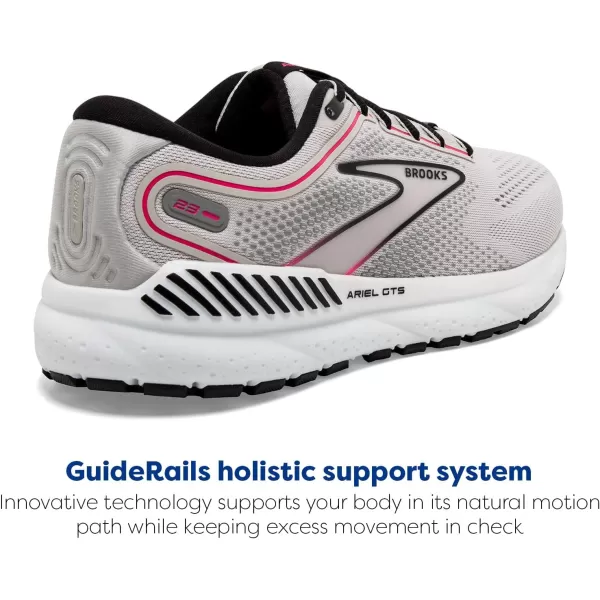 Brooks Womens Ariel GTS 23 Supportive Running ShoeGreyBlackPink