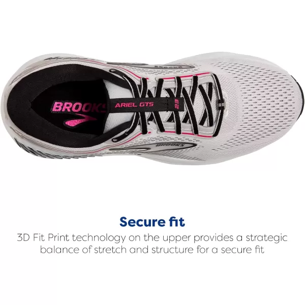 Brooks Womens Ariel GTS 23 Supportive Running ShoeGreyBlackPink