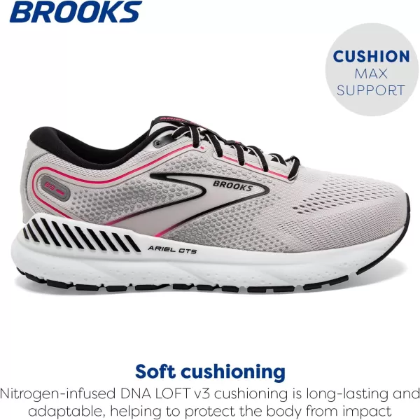 Brooks Womens Ariel GTS 23 Supportive Running ShoeGreyBlackPink