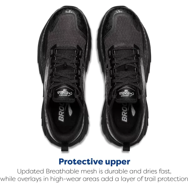 Brooks Womens Cascadia 18 Mountain Trail Running ShoeBlackBlackened PearlGrey
