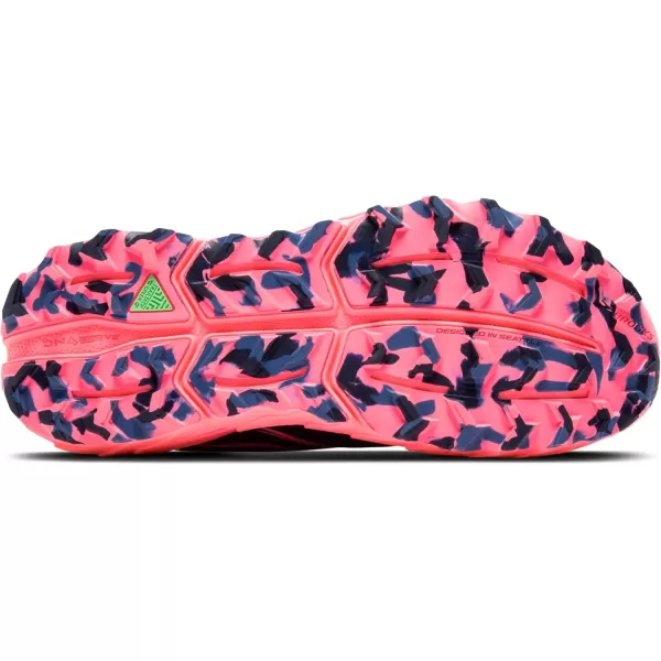 Brooks Womens Cascadia 18 Mountain Trail Running ShoeGrey BluePinkSunny Lime
