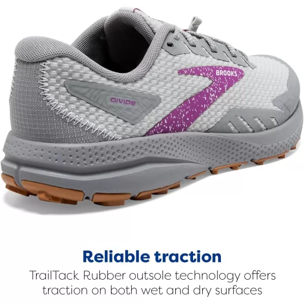 Brooks Womens Divide 4 Trail Running ShoeAlloyOysterViolet